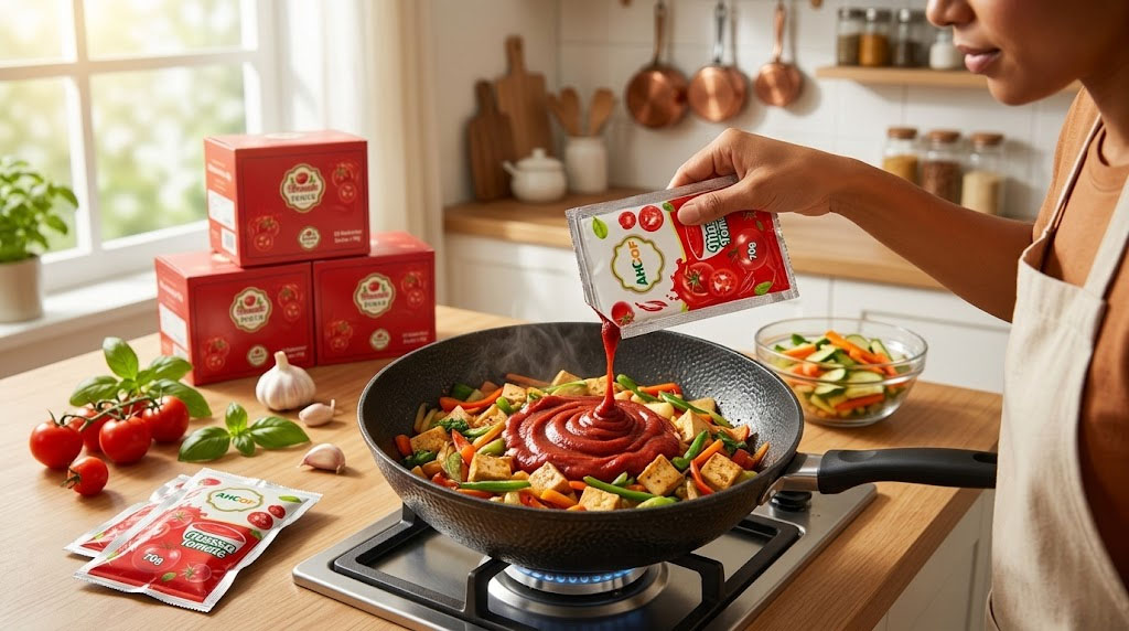 Concentrated Tomato Paste tomato concentrate sachet for cooking and catering